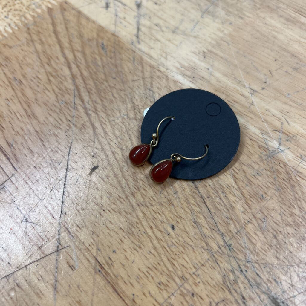 Gold/ Brown Teardrop Earrings