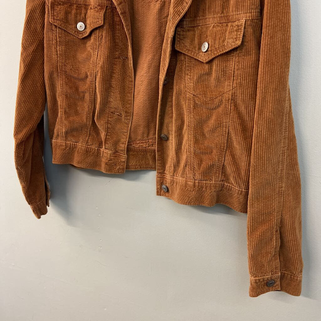 American Eagle Brown Corduroy Cropped Shacket Large