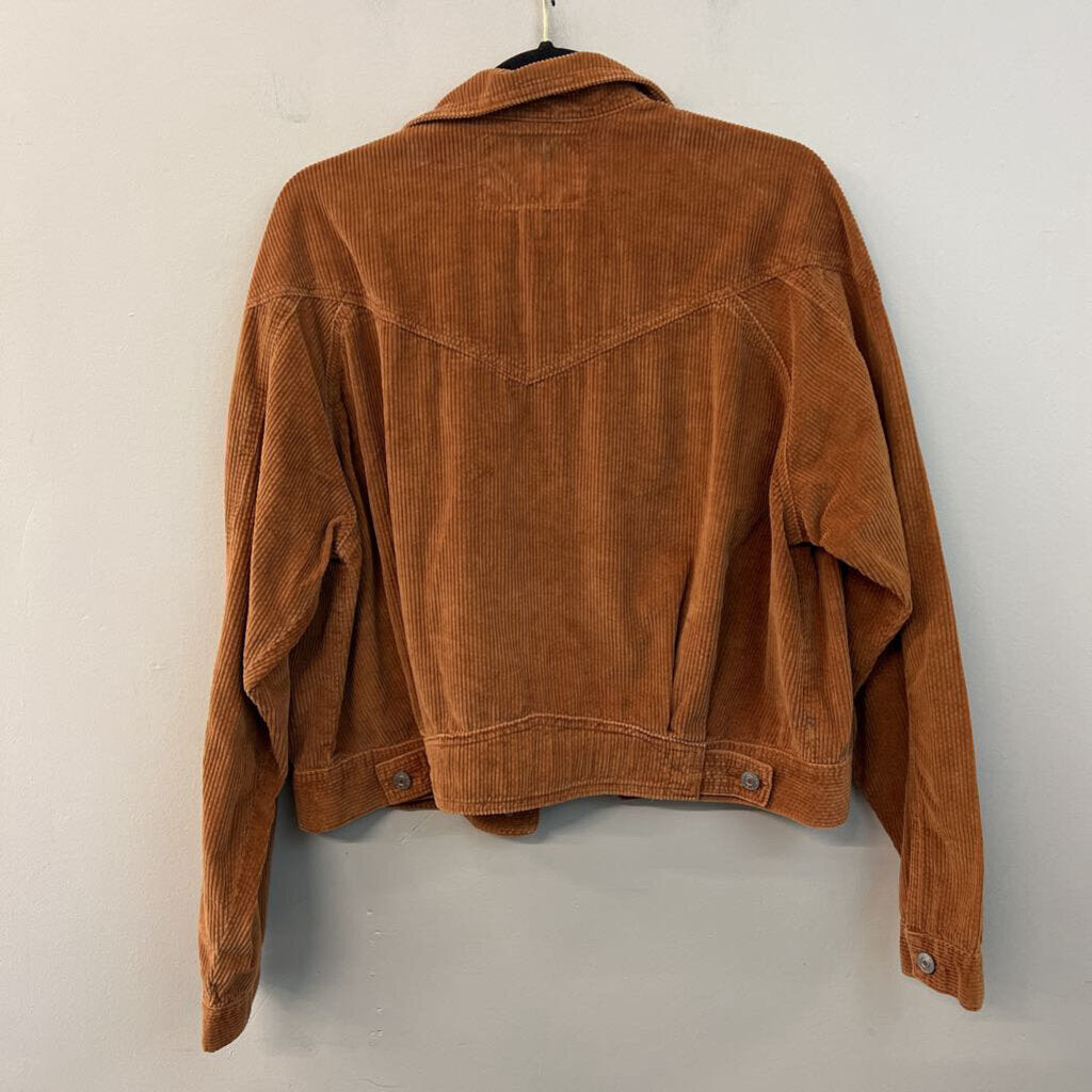 American Eagle Brown Corduroy Cropped Shacket Large