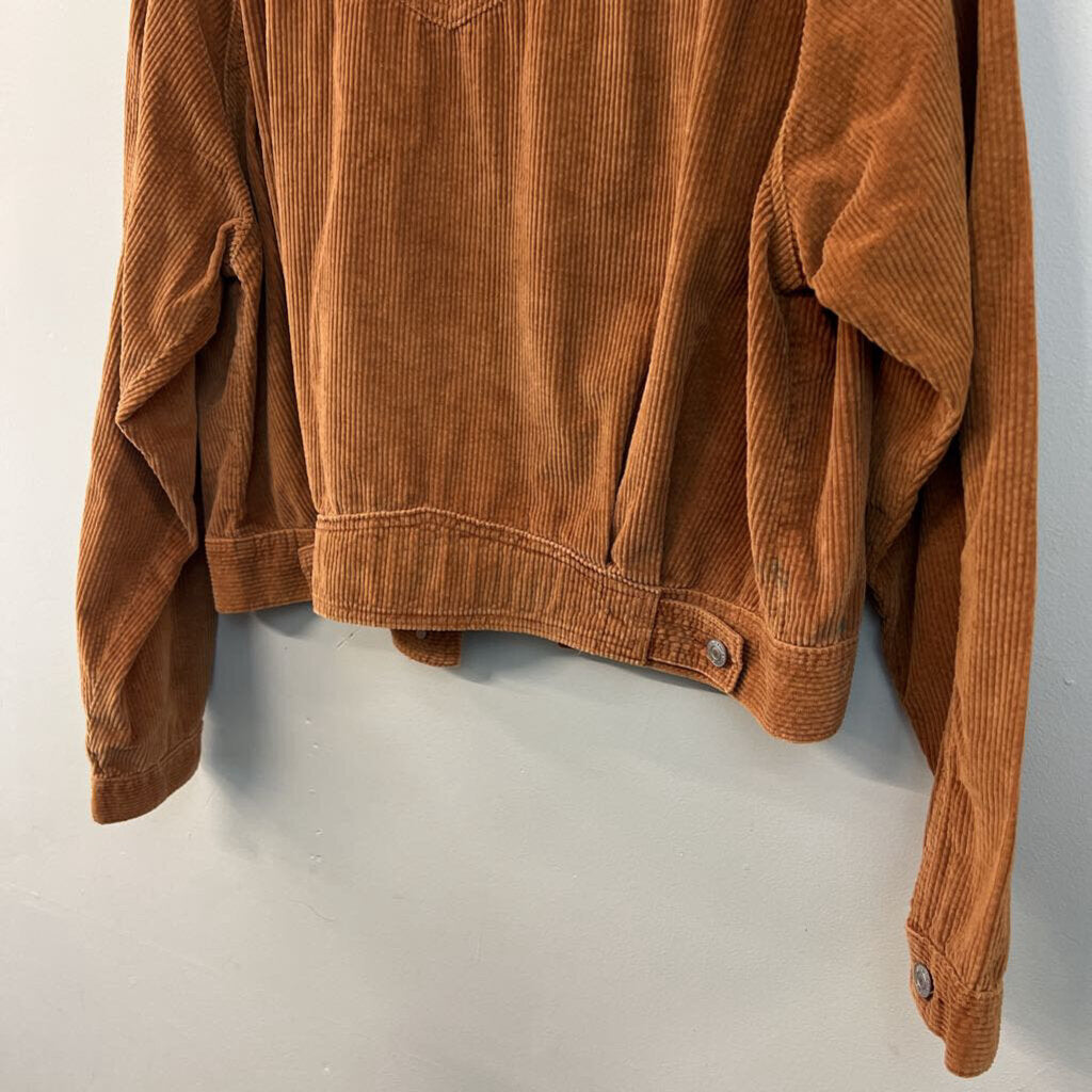 American Eagle Brown Corduroy Cropped Shacket Large