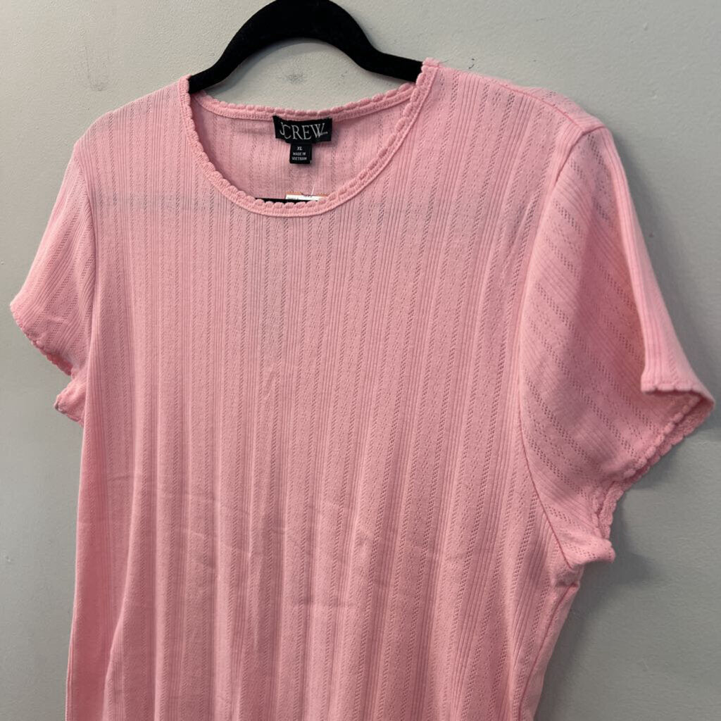 J Crew Pink Short Sleeve Top Extra Large