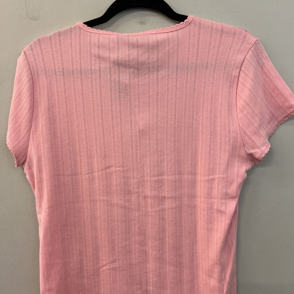J Crew Pink Short Sleeve Top Extra Large
