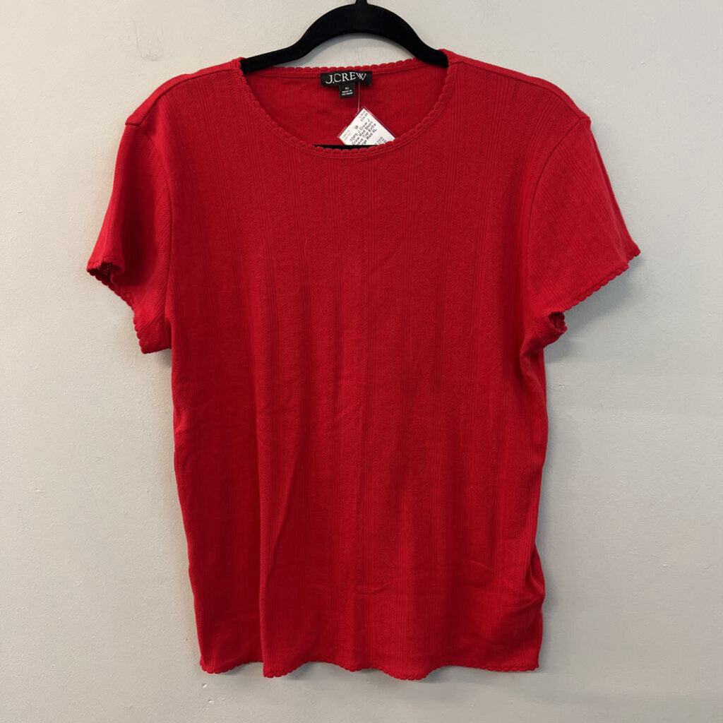 J Crew Red Short Sleeve Top Extra Large