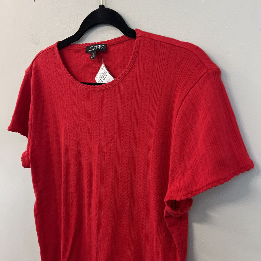 J Crew Red Short Sleeve Top Extra Large