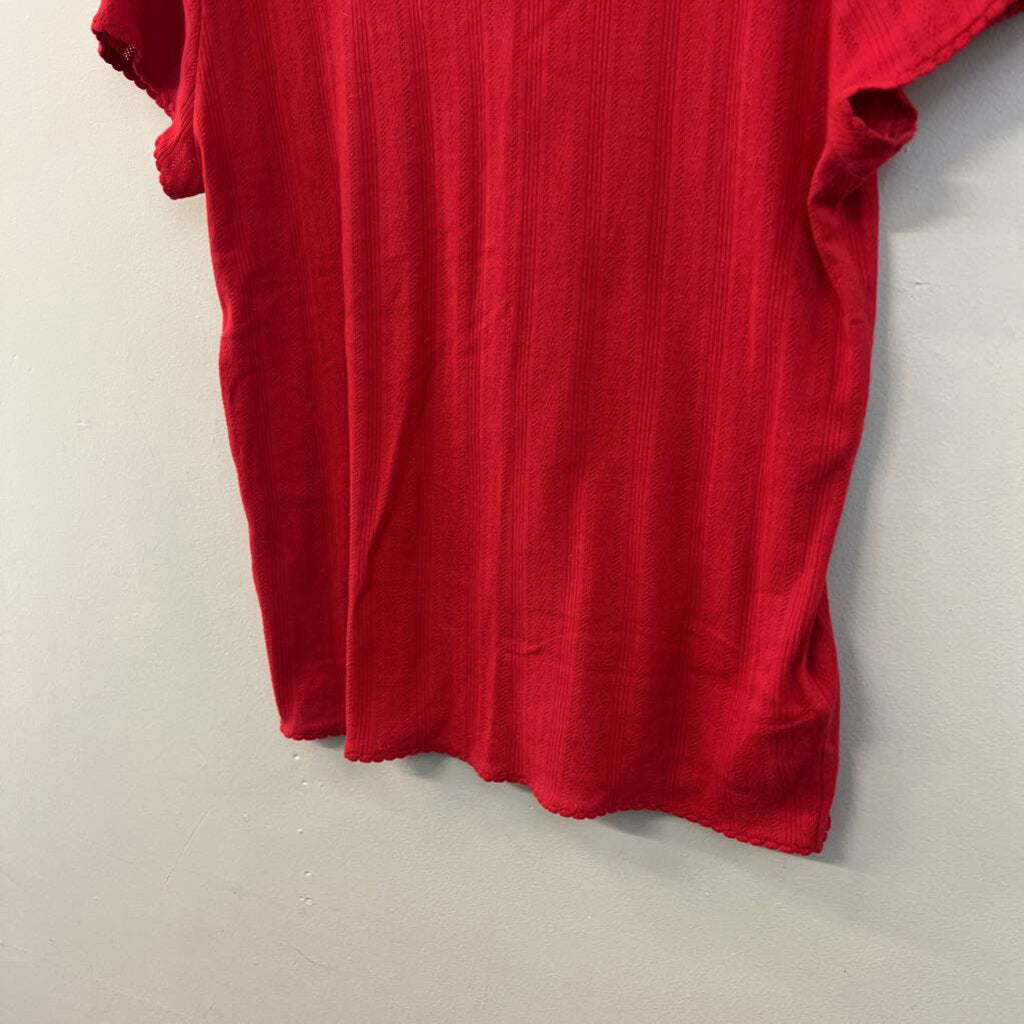 J Crew Red Short Sleeve Top Extra Large