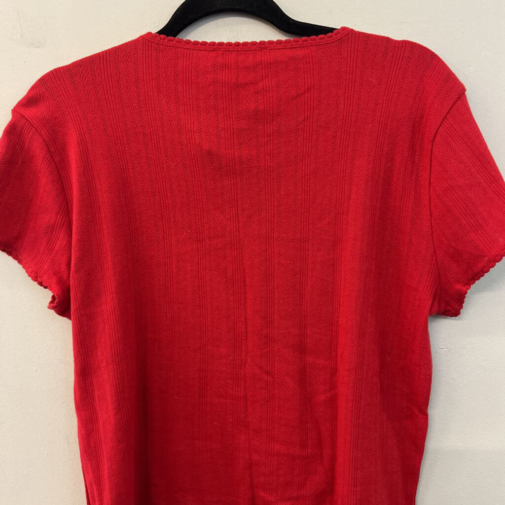 J Crew Red Short Sleeve Top Extra Large