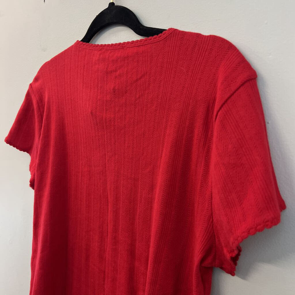 J Crew Red Short Sleeve Top Extra Large