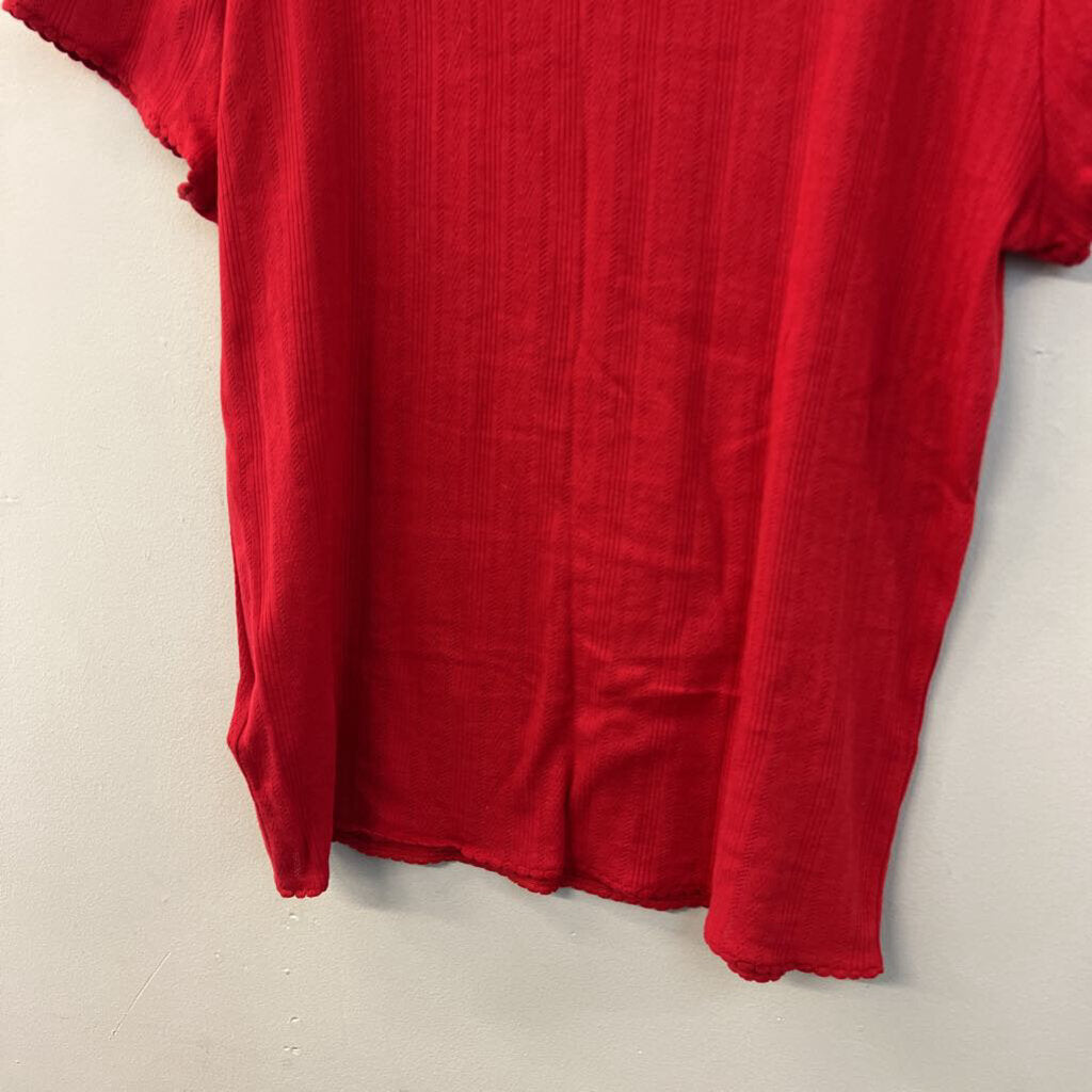 J Crew Red Short Sleeve Top Extra Large