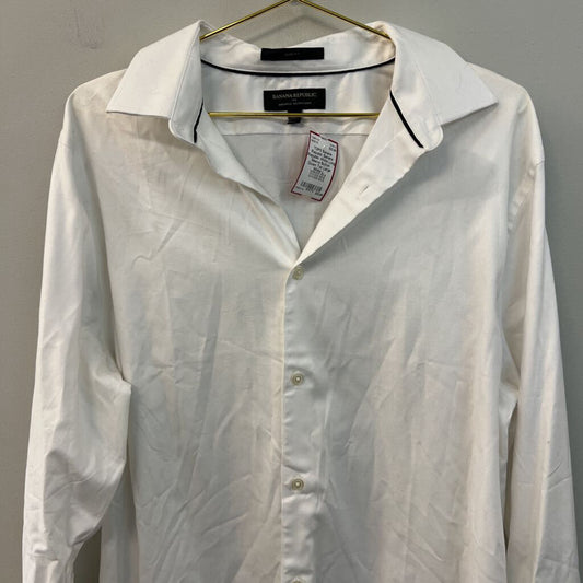 Banana Republic White Long Sleeve Button Down Top Large
