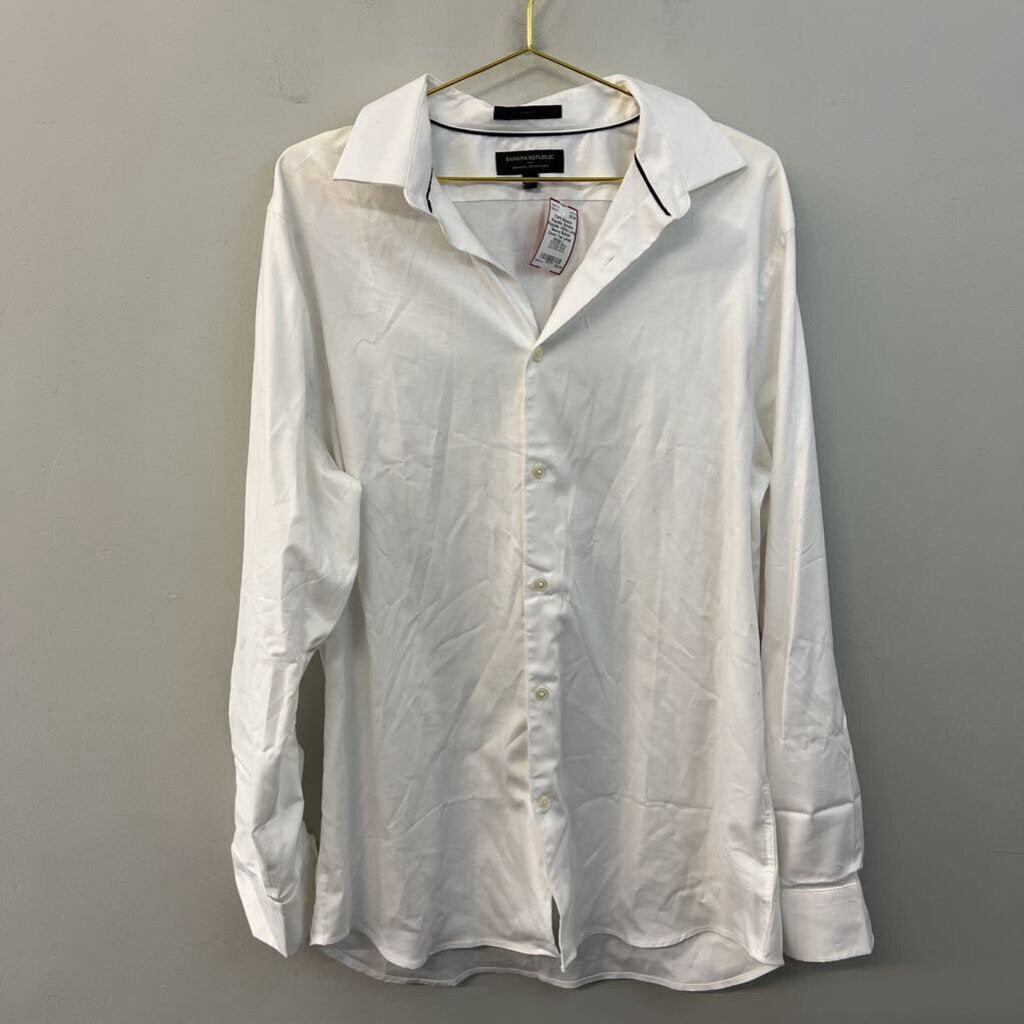 Banana Republic White Long Sleeve Button Down Top Large