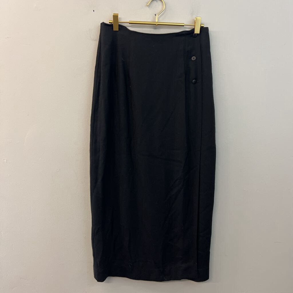 Vintage Sharon Young Black Side Button Maxi Skirt 10