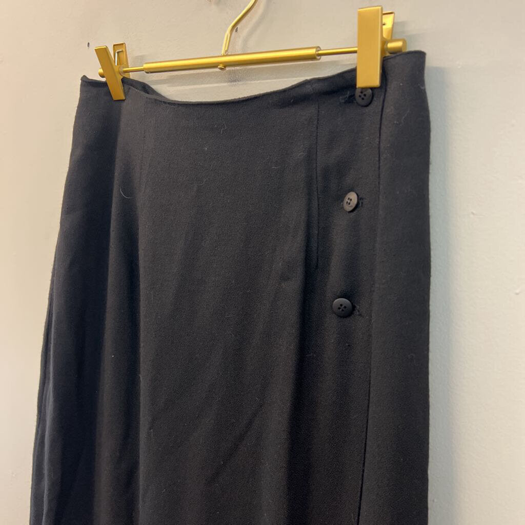 Vintage Sharon Young Black Side Button Maxi Skirt 10