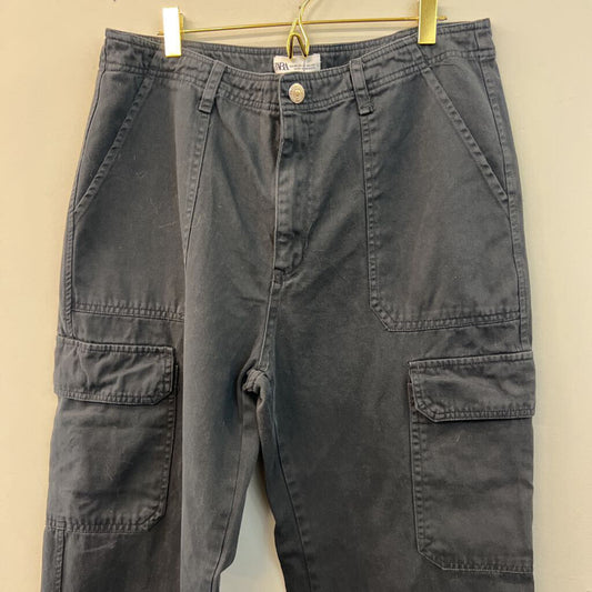 Zara Grey Cargo Wide Leg Pants 12