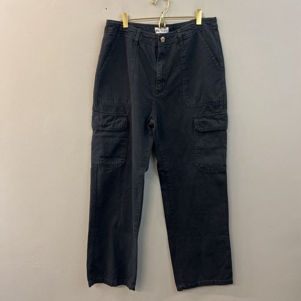 Zara Grey Cargo Wide Leg Pants 12