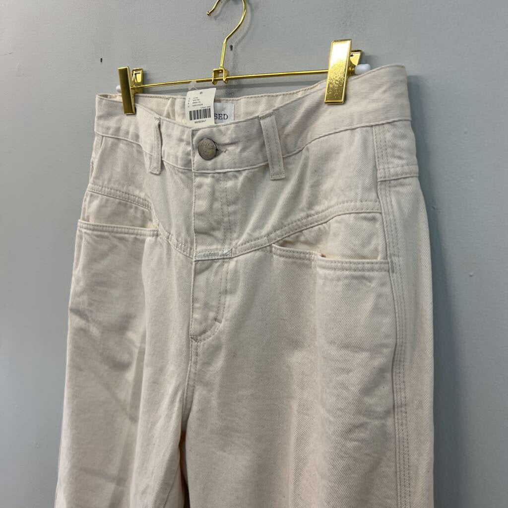 Closed by Anthropologie Cream Denim Straight Leg Pants 31