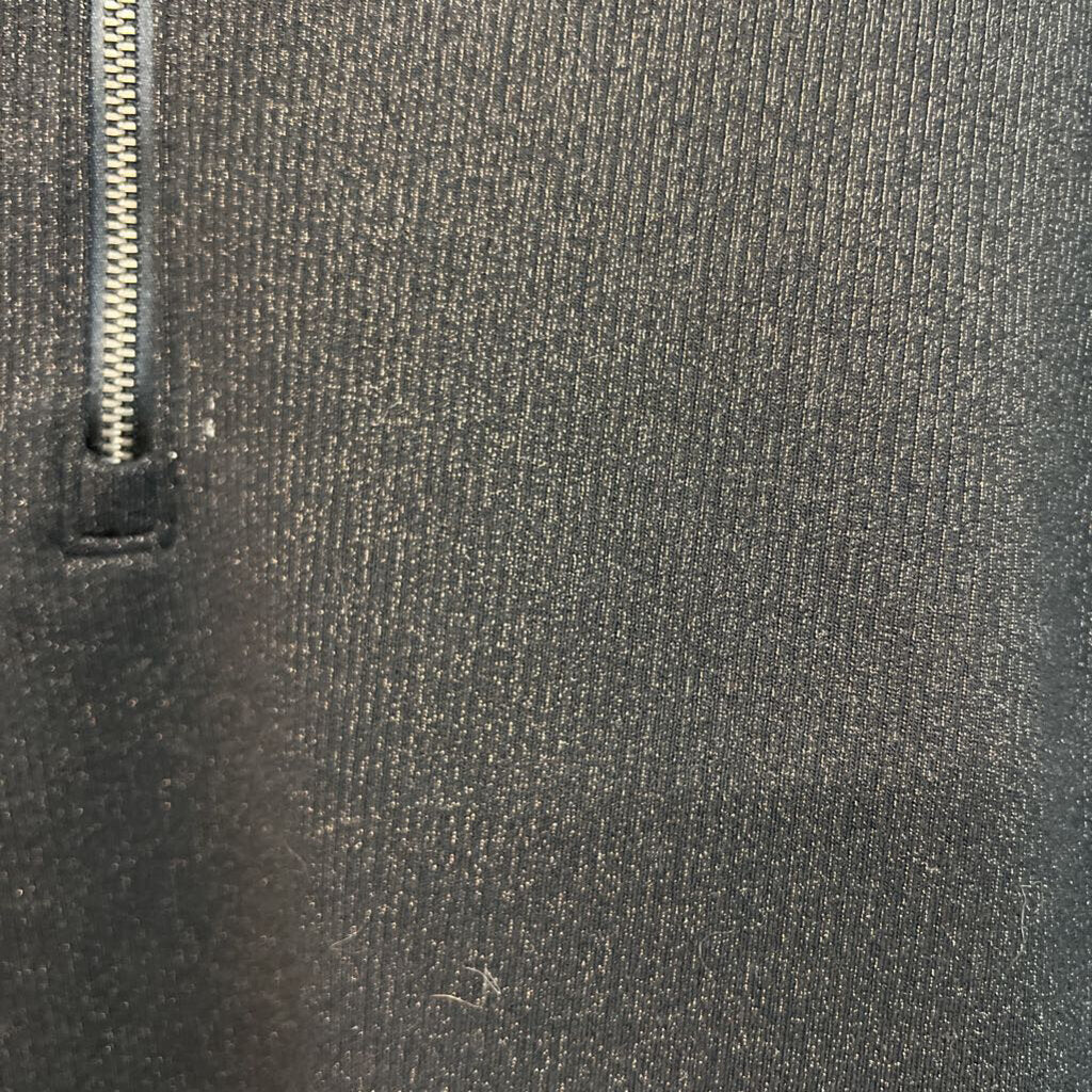 Spanx Black/ Gold Shimmer Wide Leg Pants/ Quarter Zip Pullover Lounge Set Large