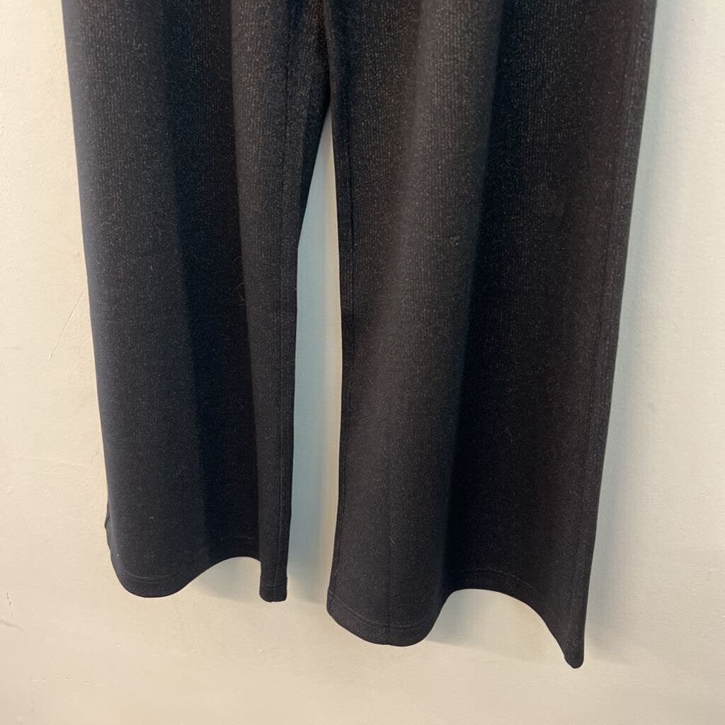 Spanx Black/ Gold Shimmer Wide Leg Pants/ Quarter Zip Pullover Lounge Set Large