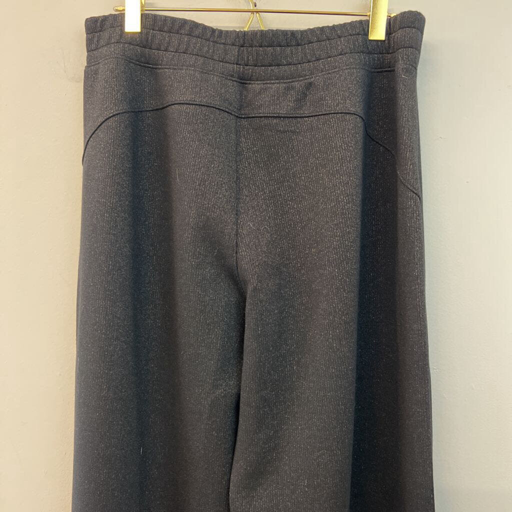 Spanx Black/ Gold Shimmer Wide Leg Pants/ Quarter Zip Pullover Lounge Set Large