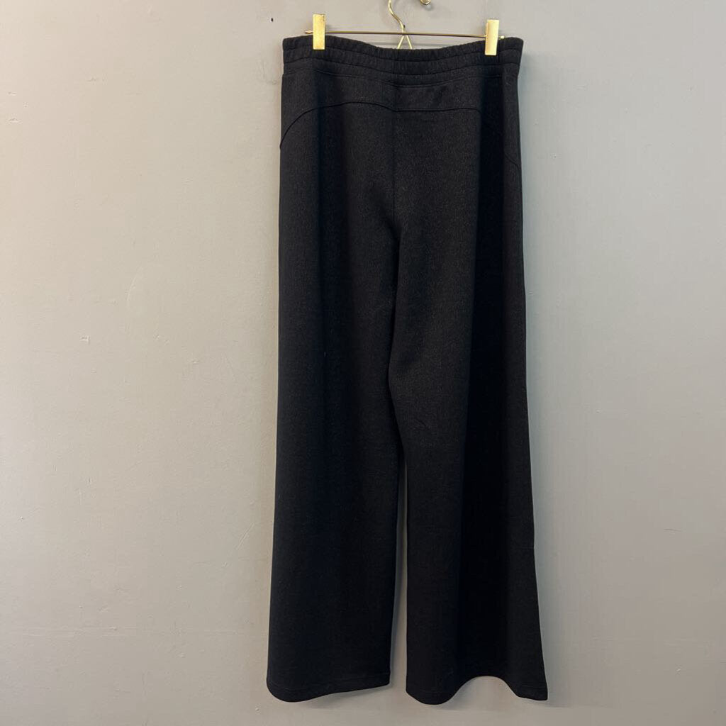 Spanx Black/ Gold Shimmer Wide Leg Pants/ Quarter Zip Pullover Lounge Set Large