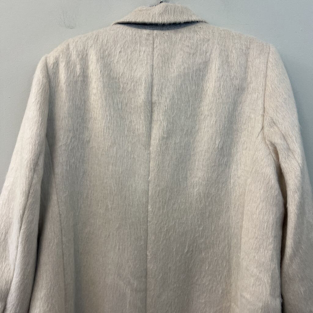 Ann Taylor Cream Soft Fuzzy Long Jacket Extra Large