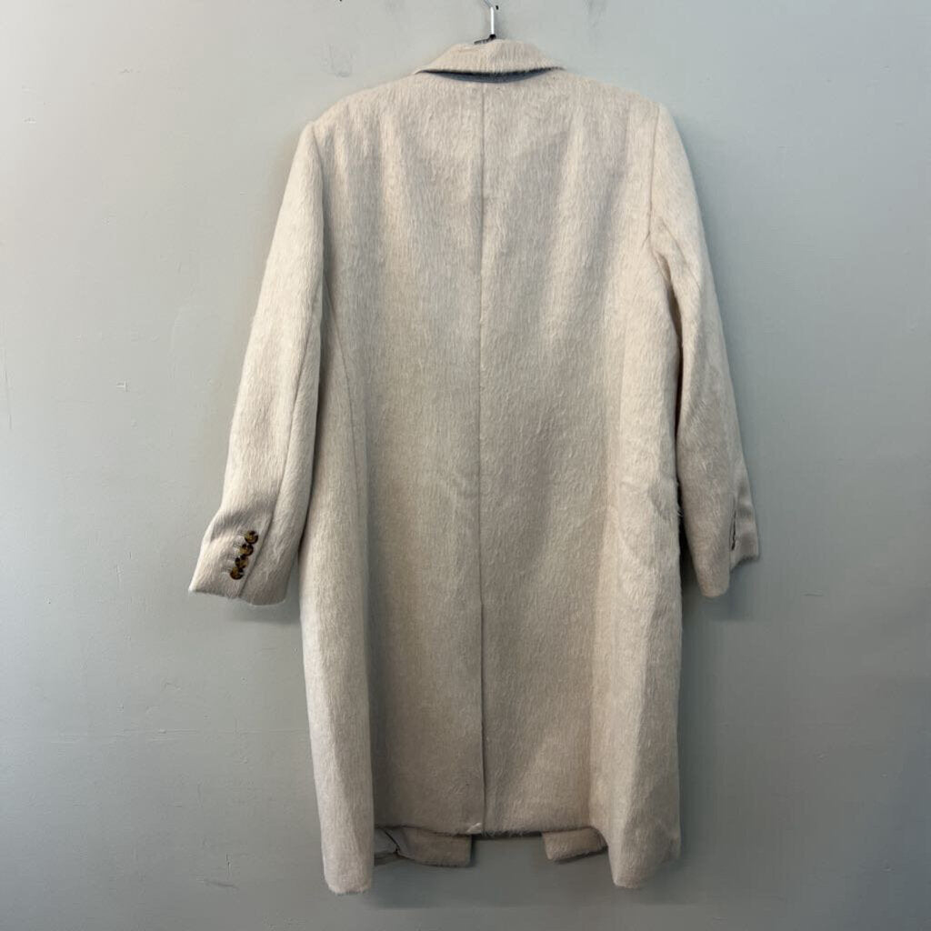 Ann Taylor Cream Soft Fuzzy Long Jacket Extra Large