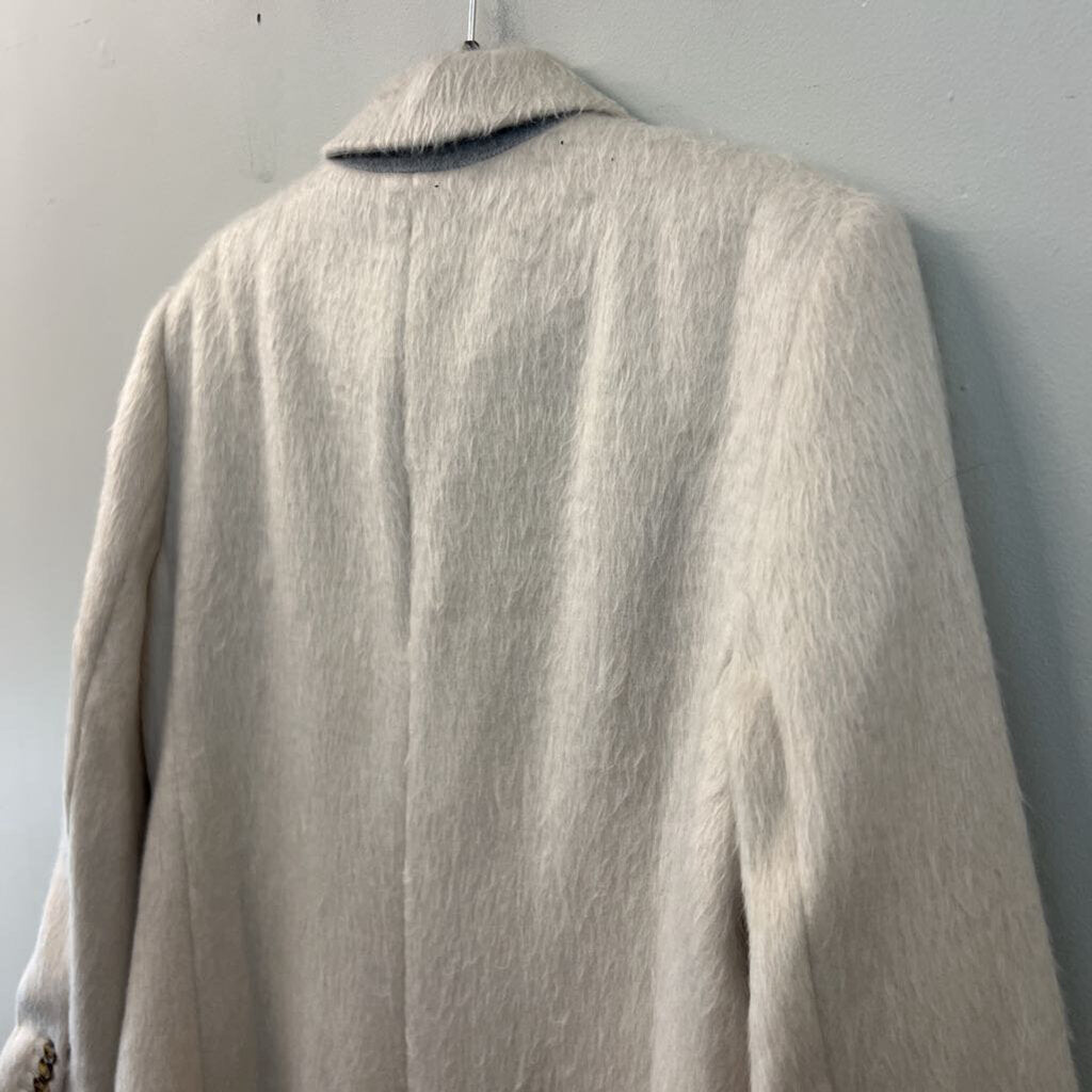 Ann Taylor Cream Soft Fuzzy Long Jacket Extra Large