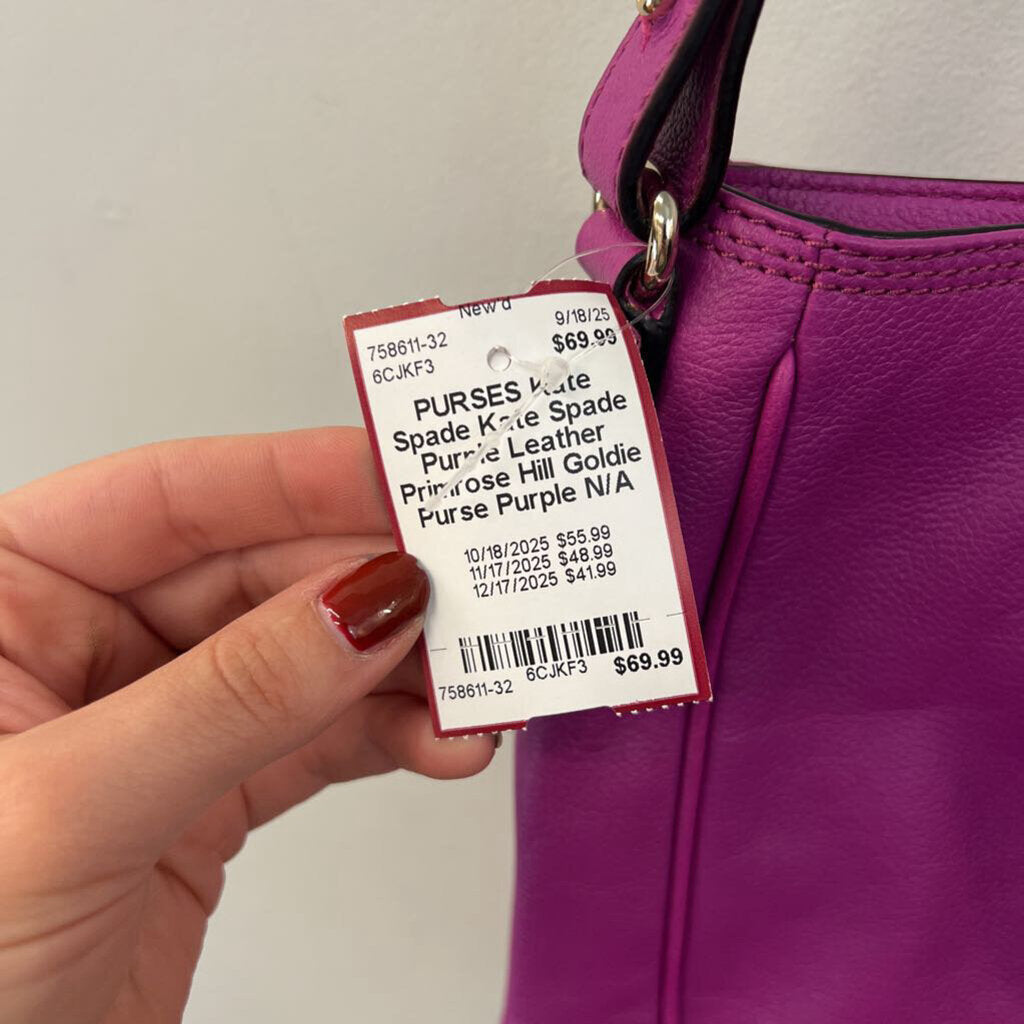 Kate Spade Purple Leather Primrose Hill Goldie Purse
