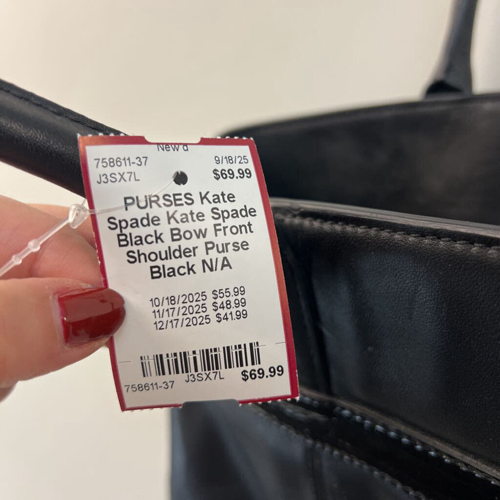 Kate Spade Black Bow Front Shoulder Purse