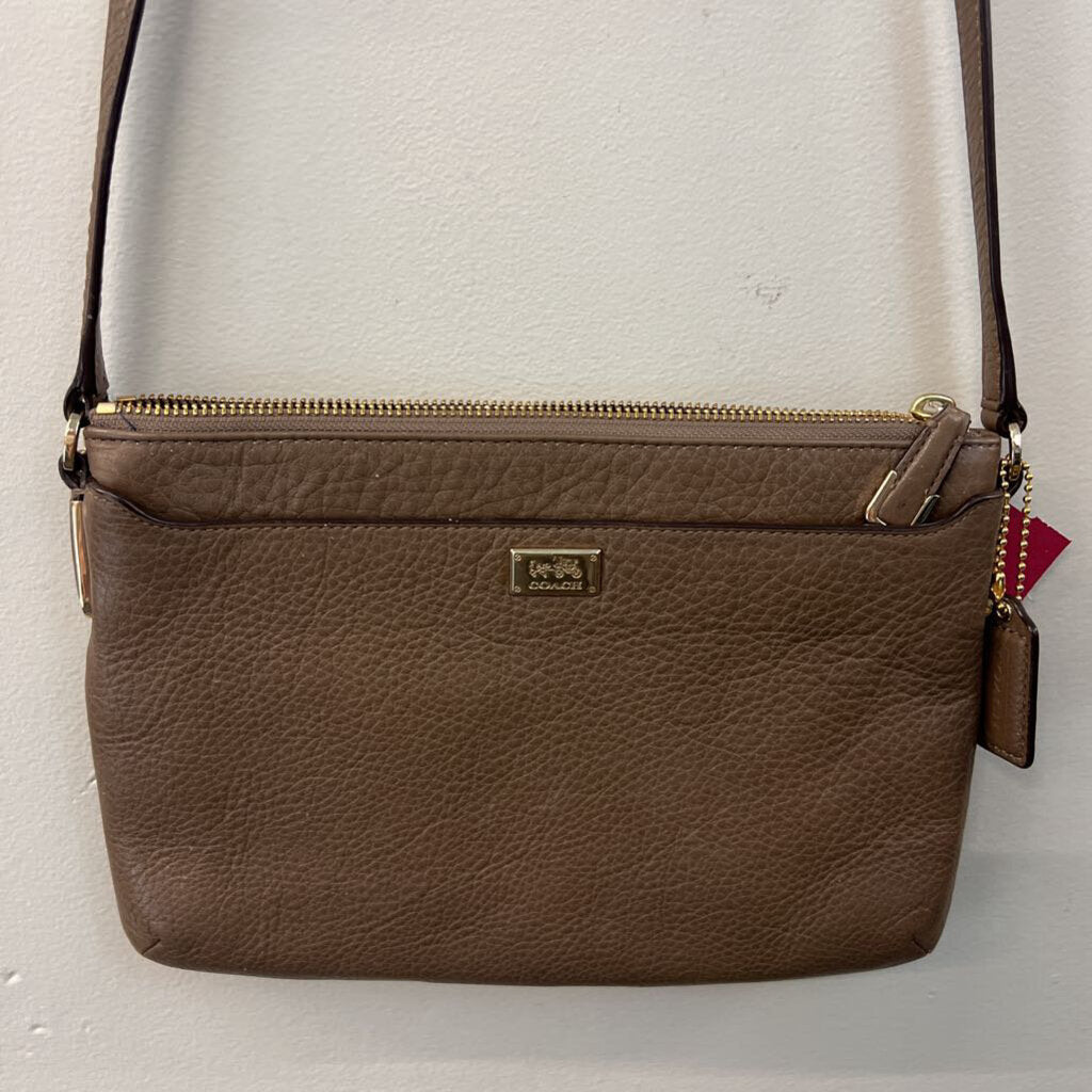 Coach Brown Pebbled Leather Small Crossbody Purse