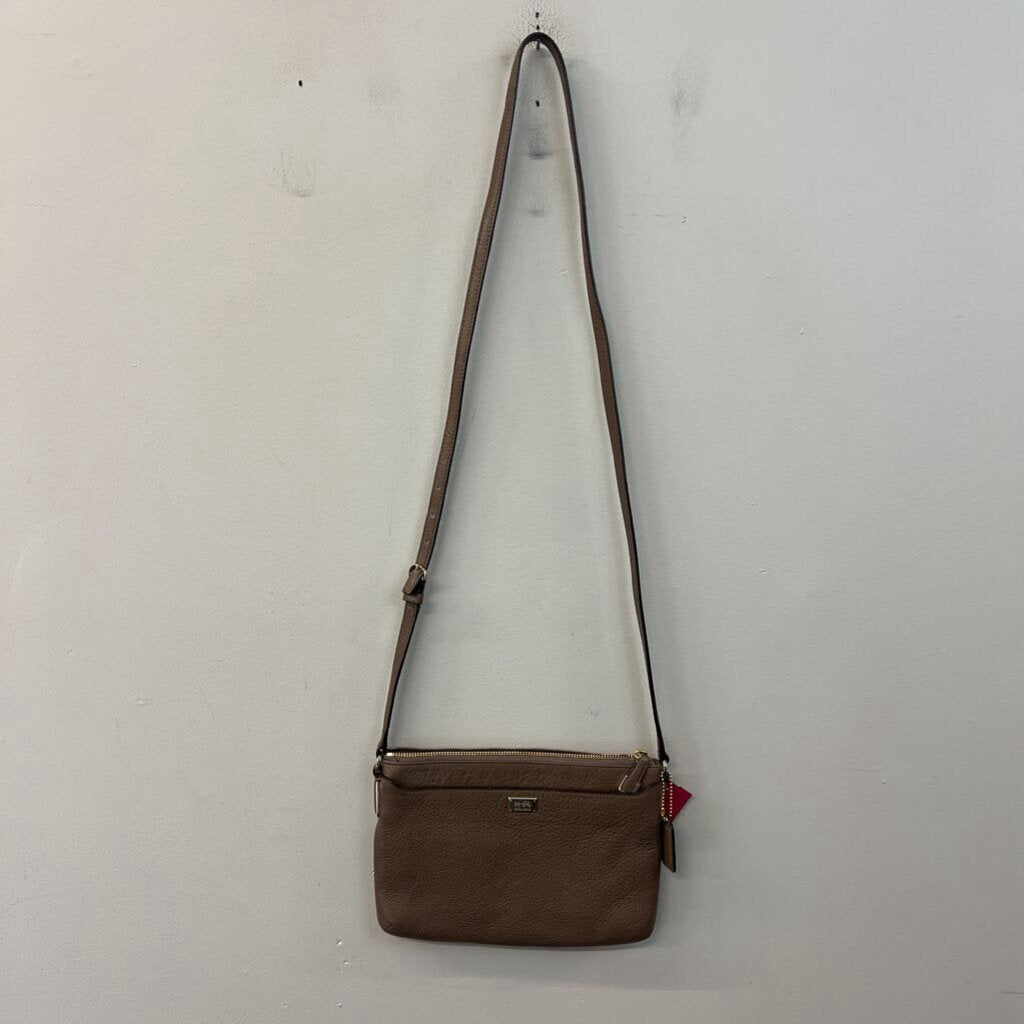 Coach Brown Pebbled Leather Small Crossbody Purse