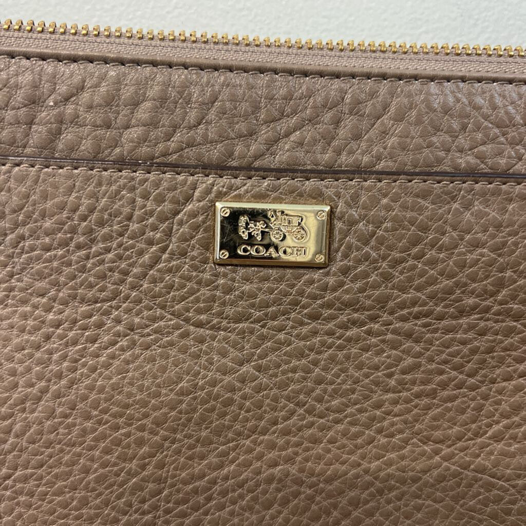 Coach Brown Pebbled Leather Small Crossbody Purse