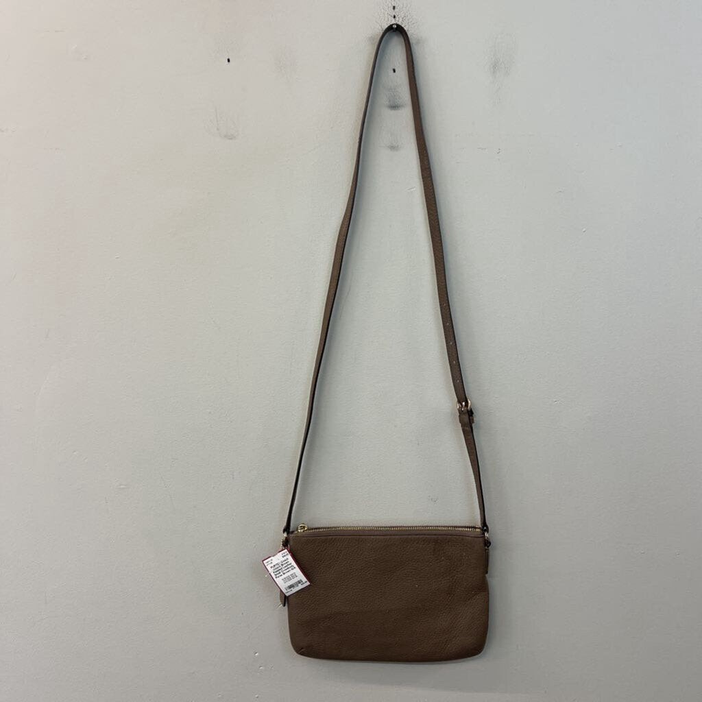 Coach Brown Pebbled Leather Small Crossbody Purse