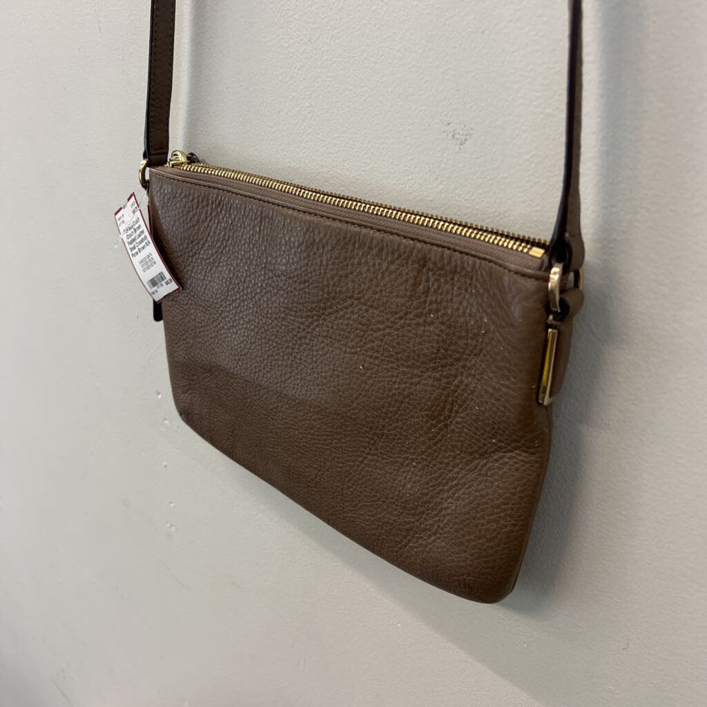 Coach Brown Pebbled Leather Small Crossbody Purse