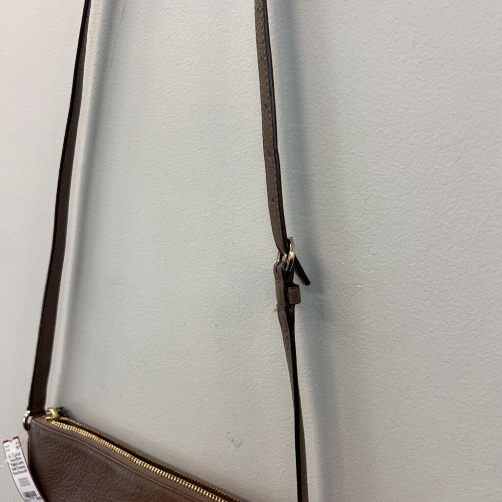 Coach Brown Pebbled Leather Small Crossbody Purse