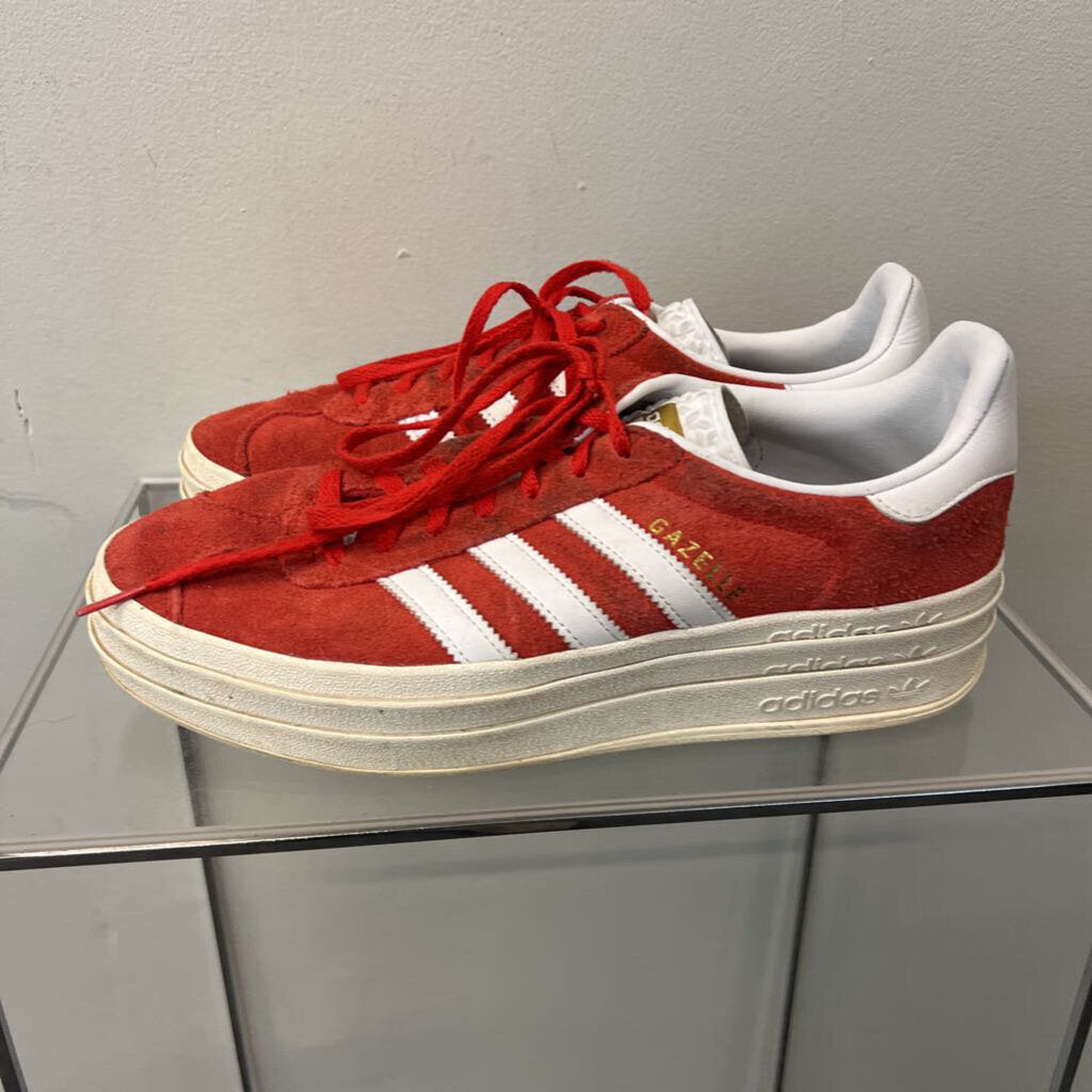 Adidas Red/ White Gazelle Bold Sneakers 10