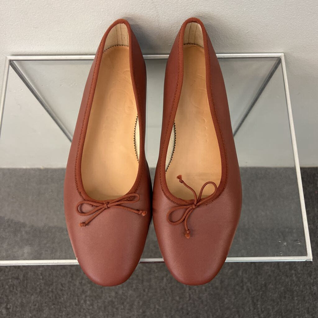J Crew Brown Leather Slip On Ballet Flats 10