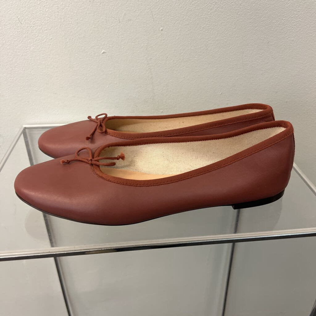 J Crew Brown Leather Slip On Ballet Flats 10