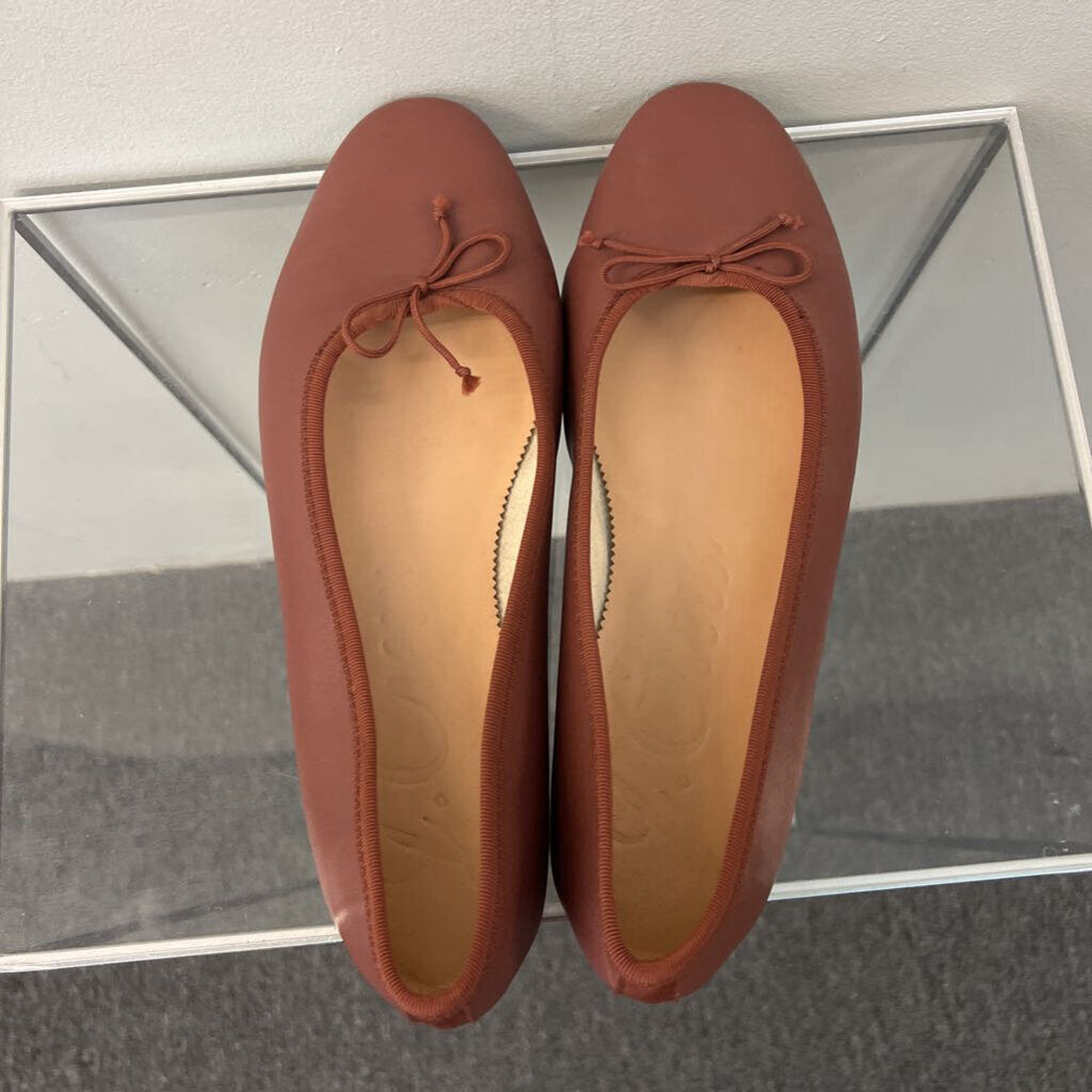J Crew Brown Leather Slip On Ballet Flats 10