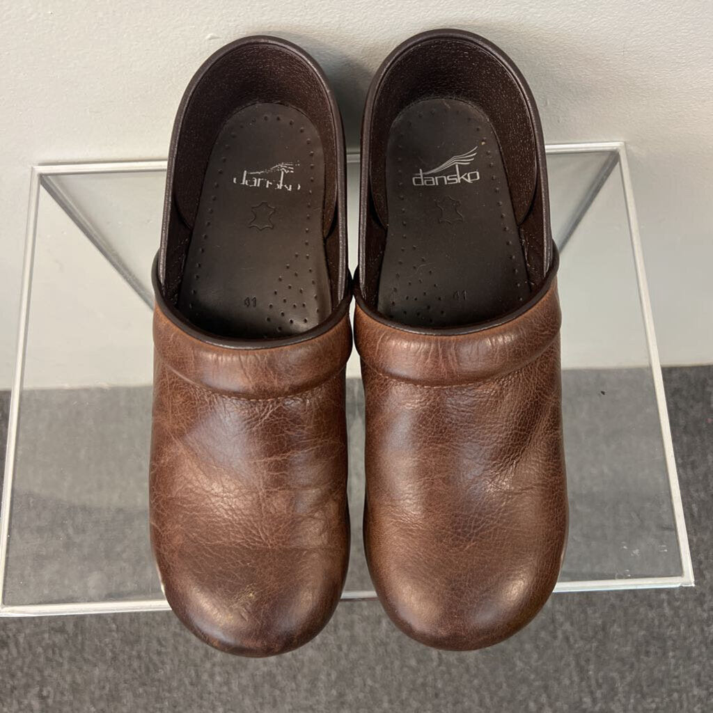 Dansko Brown Leather Professional Clogs 41