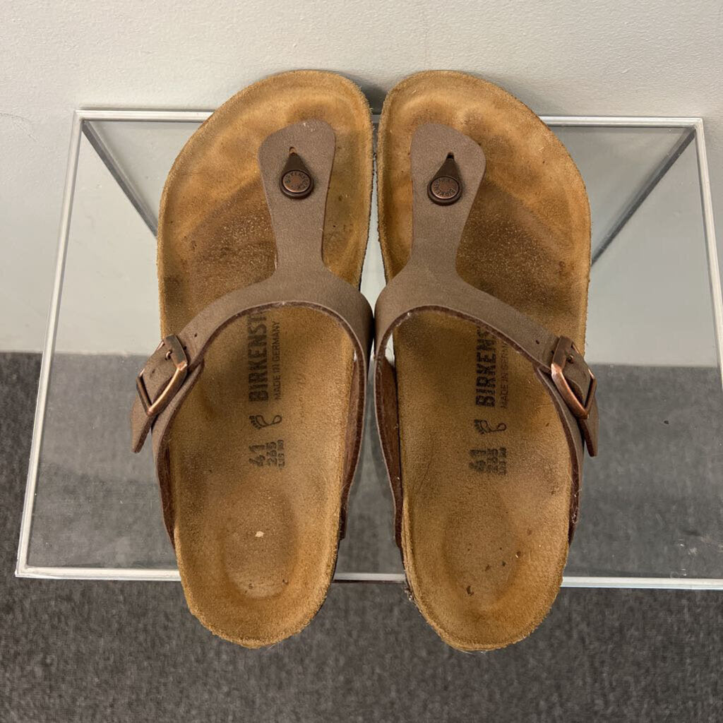 Birkenstock Brown Oiled Leather Gizeh Sandals 41