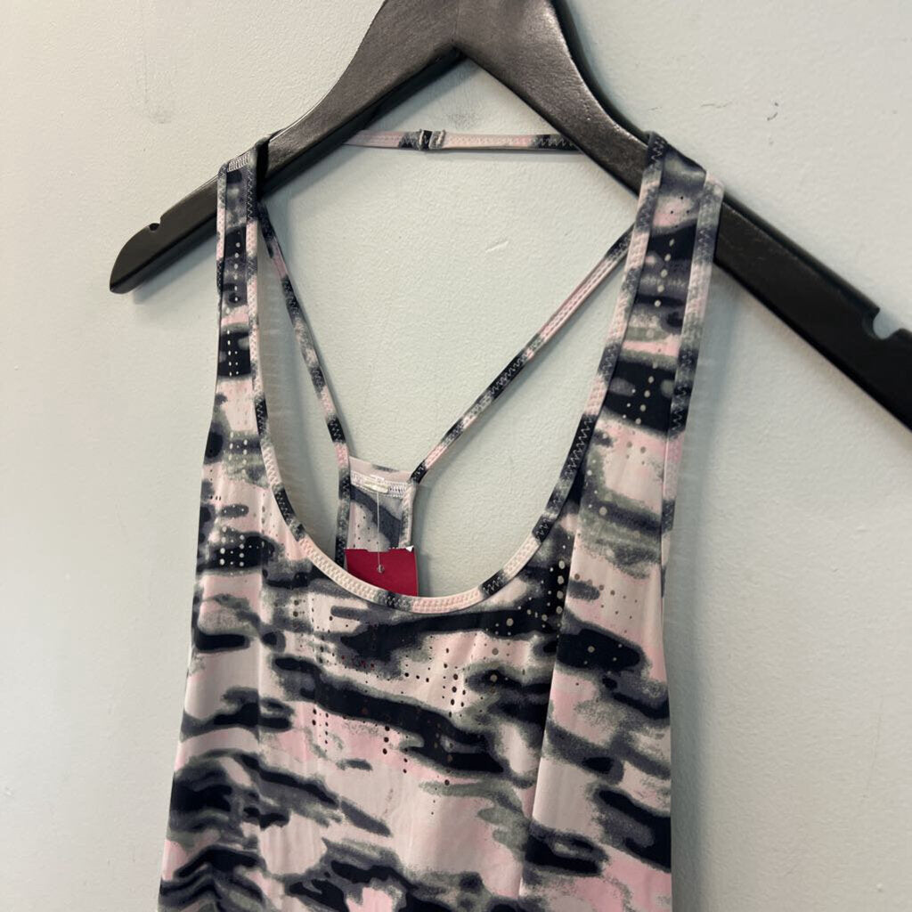 Lululemon Pink/ Black Print Tank Top Medium