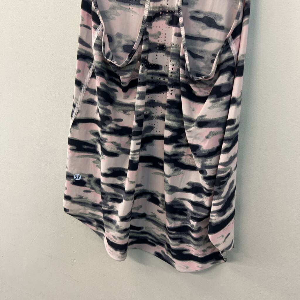 Lululemon Pink/ Black Print Tank Top Medium