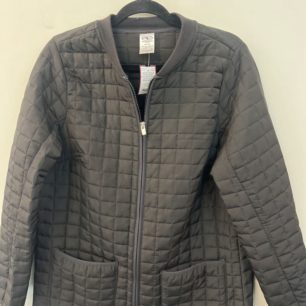 Athletic Works Black Quilted Zip Up Jacket Medium