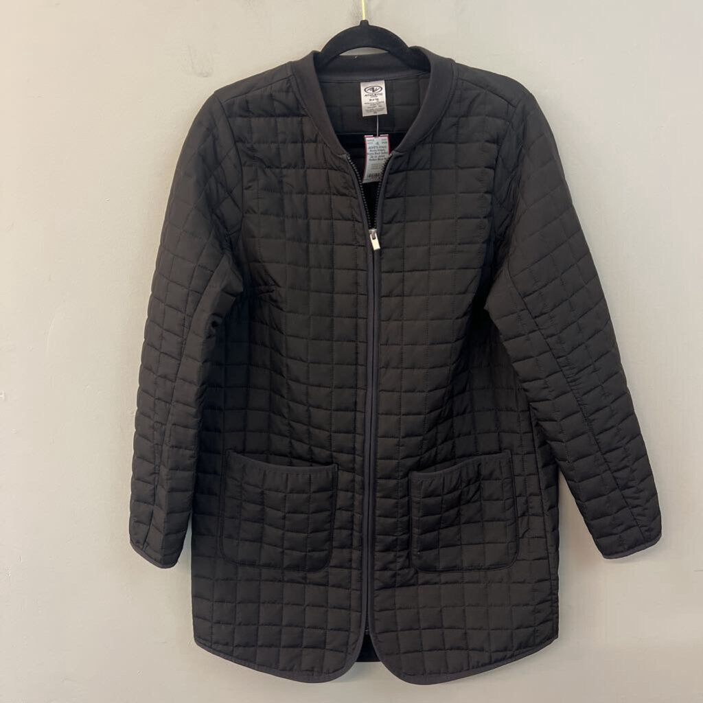 Athletic Works Black Quilted Zip Up Jacket Medium