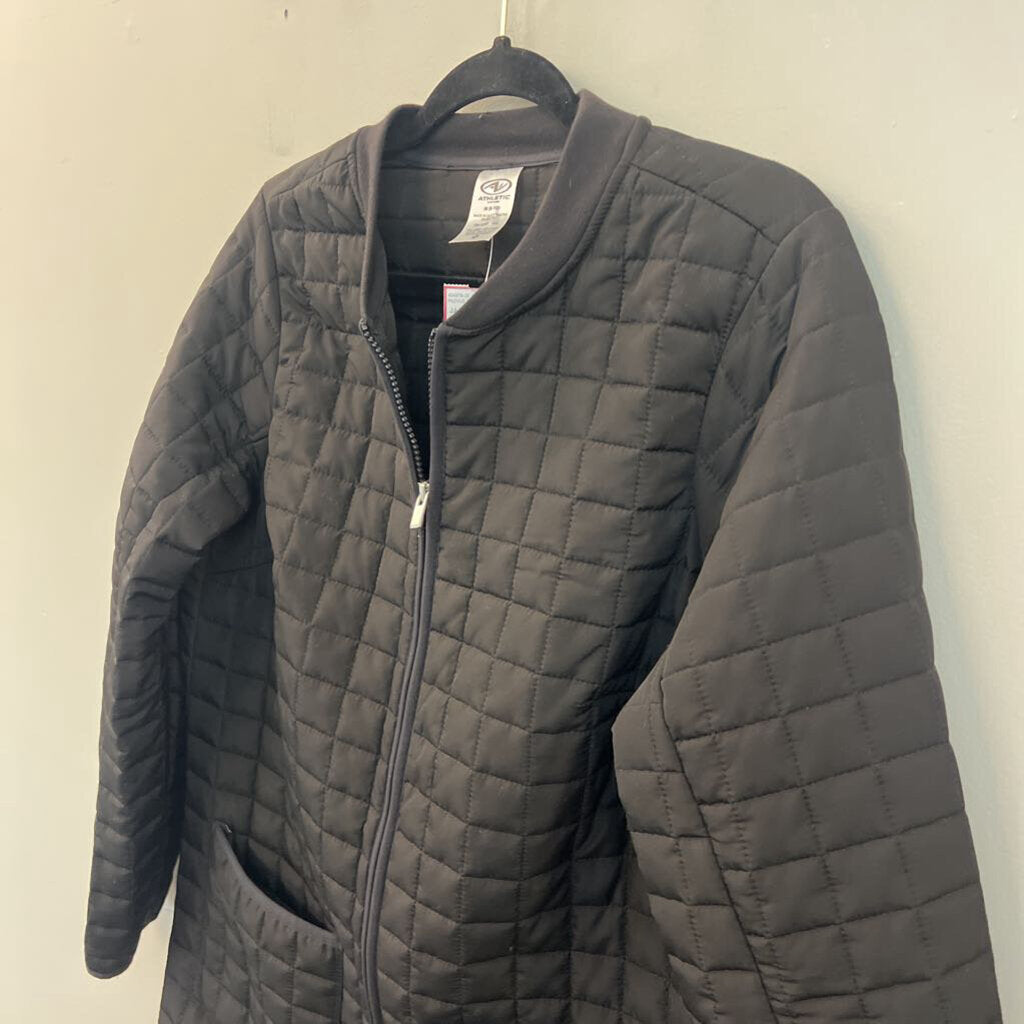 Athletic Works Black Quilted Zip Up Jacket Medium