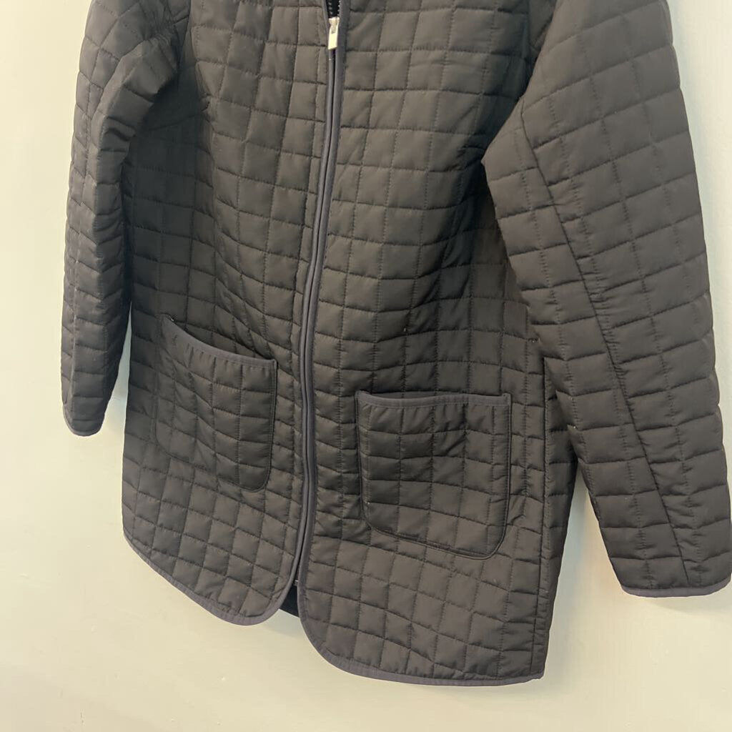 Athletic Works Black Quilted Zip Up Jacket Medium
