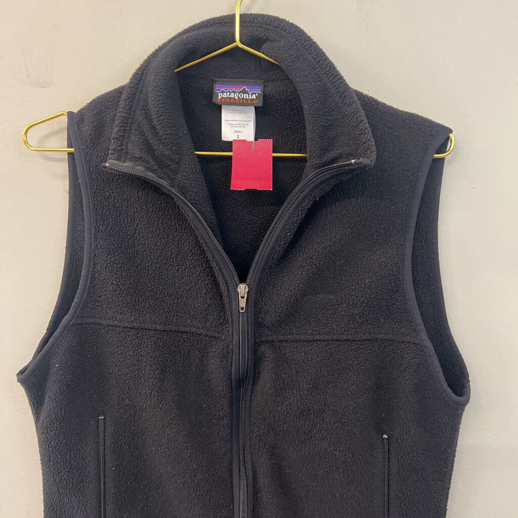 Patagonia Black Fleece Zip Up Vest Small