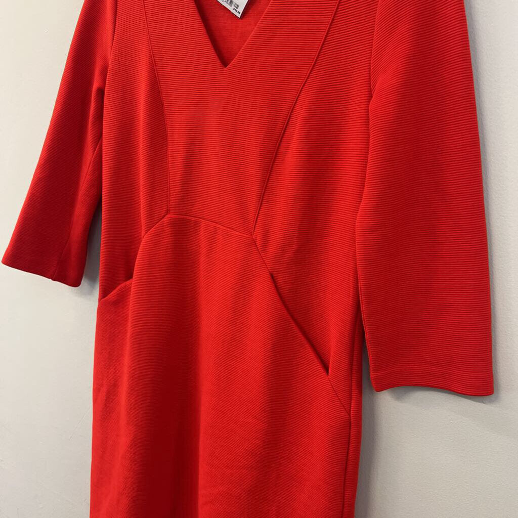 Boden Red Ribbed Long Sleeve Dress 6R