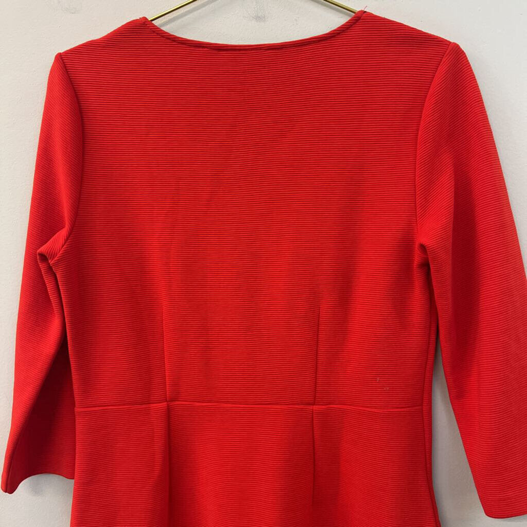 Boden Red Ribbed Long Sleeve Dress 6R