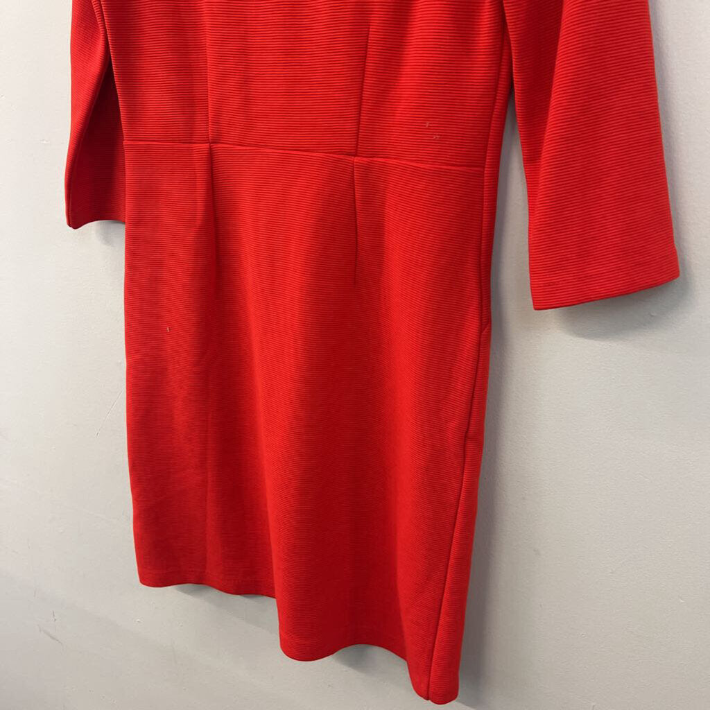 Boden Red Ribbed Long Sleeve Dress 6R